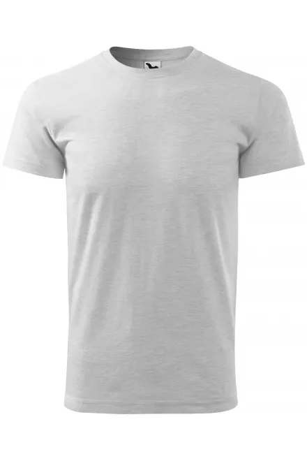 Das einfache T-Shirt der Männer - hellgrauer Marmor, XS