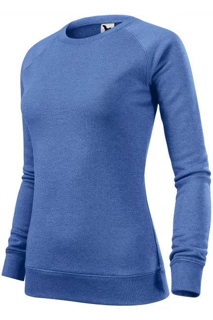 Einfaches Damen-Sweatshirt, blauer Marmor