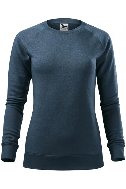 Einfaches Damen-Sweatshirt - dunkler Denim-Marmor, XS