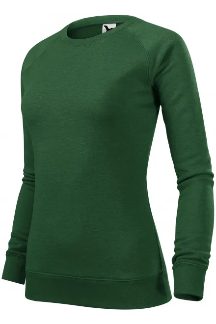 Einfaches Damen-Sweatshirt, flaschengrüner Marmor