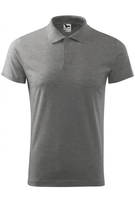 Einfaches Herren Poloshirt - dunkelgrauer Marmor, S