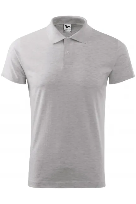 Einfaches Herren Poloshirt - hellgrauer Marmor, S