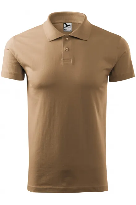 Einfaches Herren Poloshirt - sandig, S