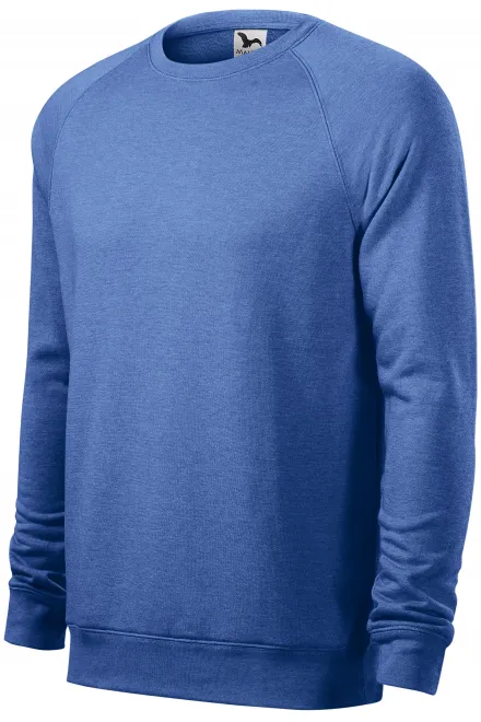 Einfaches Herren-Sweatshirt, blauer Marmor