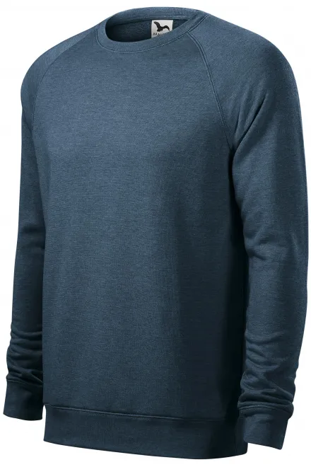 Einfaches Herren-Sweatshirt, dunkler Denim-Marmor