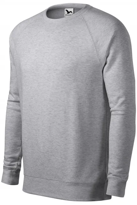 Einfaches Herren-Sweatshirt, Silberner Marmor