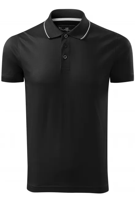 Elegantes mercerisiertes Poloshirt für Herren - schwarz, S