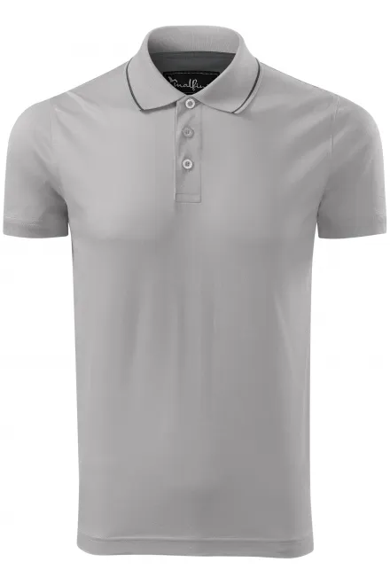 Elegantes mercerisiertes Poloshirt für Herren - Silber grau, S