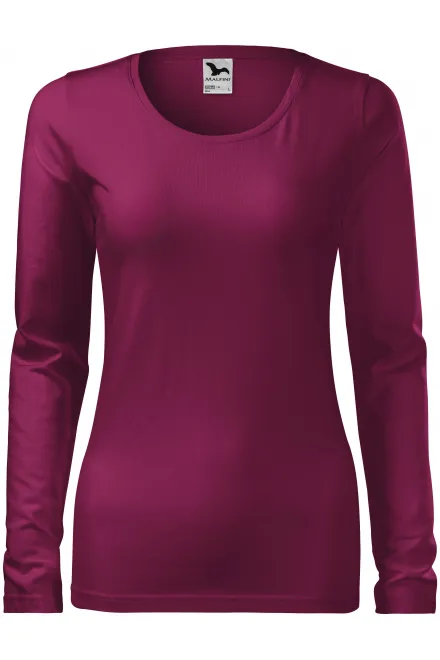 Eng anliegendes Damen-T-Shirt mit langen Ärmeln - fuchsie, S