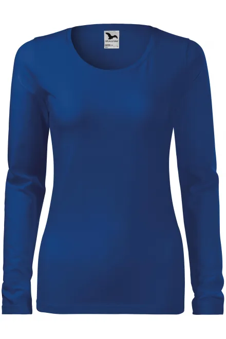 Eng anliegendes Damen-T-Shirt mit langen Ärmeln - königsblau, S