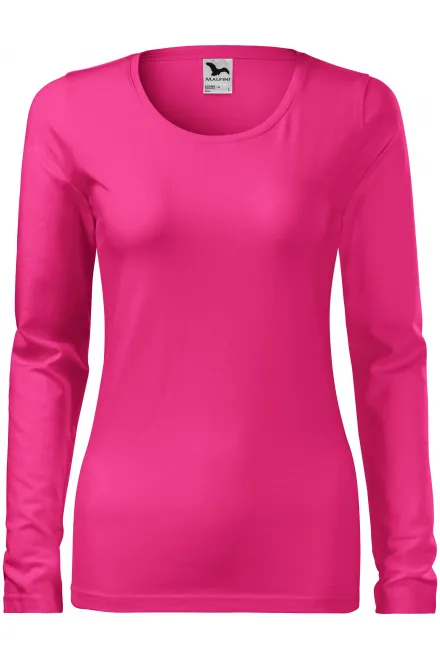 Eng anliegendes Damen-T-Shirt mit langen Ärmeln - lila, S