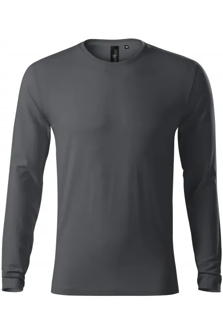 Eng anliegendes Herren T-Shirt mit langen Ärmeln - hellgrau, S