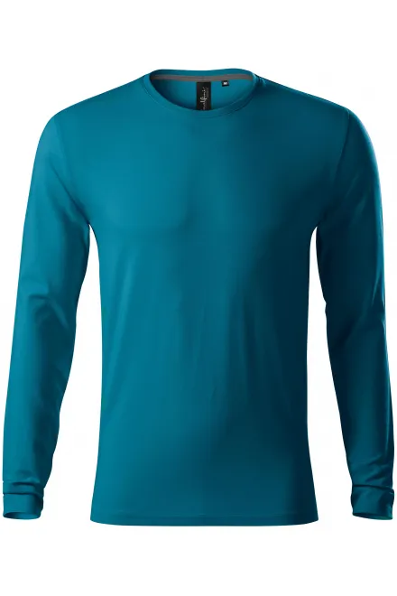 Eng anliegendes Herren T-Shirt mit langen Ärmeln - petrol blue, S