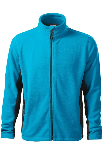 Fleece-Kontrastjacke für Herren - türkis, S