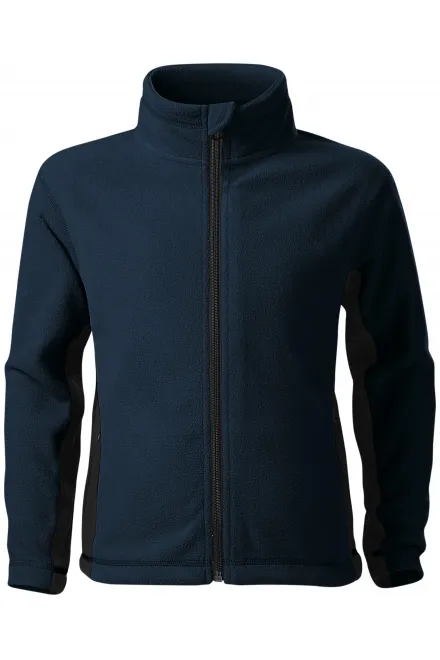 Fleece-Kontrastjacke für Kinder - dunkelblau, 158 cm / 12 Jahre