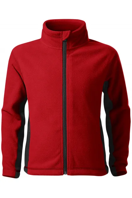 Fleece-Kontrastjacke für Kinder - rot, 158 cm / 12 Jahre