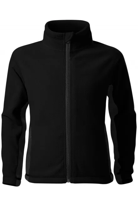 Fleece-Kontrastjacke für Kinder - schwarz, 158 cm / 12 Jahre