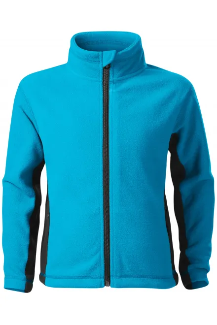 Fleece-Kontrastjacke für Kinder - türkis, 158 cm / 12 Jahre