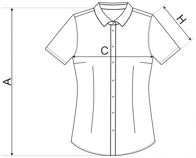 Damenbluse Slim Fit - Maßtabelle