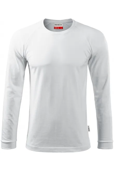 Herren Kontrast T-Shirt mit langen Ärmeln - weiß, M