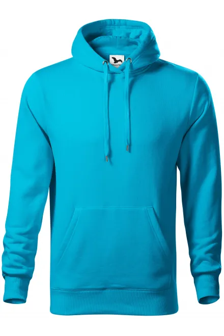 Herren Sweatshirt mit Kapuze ohne Reißverschluss - türkis, S