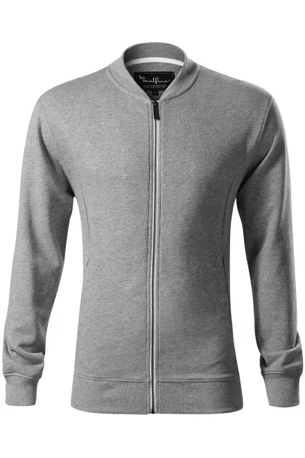 Herren Sweatshirt mit versteckten Taschen - dunkelgrauer Marmor, S