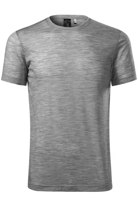 Herren T-Shirt aus Merinowolle - dunkelgrauer Marmor, S
