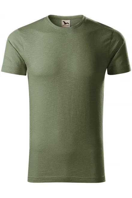 Herren-T-Shirt aus strukturierter Bio-Baumwolle - khaki, S
