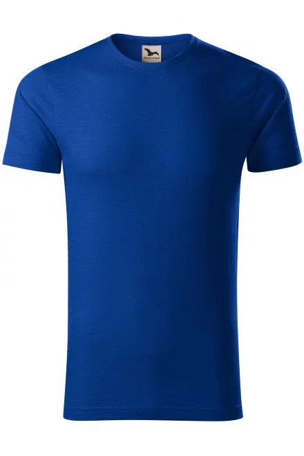 Herren-T-Shirt aus strukturierter Bio-Baumwolle - königsblau, S