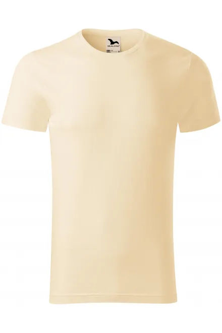 Herren-T-Shirt aus strukturierter Bio-Baumwolle - mandel, S