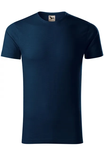 Herren-T-Shirt aus strukturierter Bio-Baumwolle - dunkelblau, S