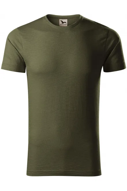 Herren-T-Shirt aus strukturierter Bio-Baumwolle - military, S