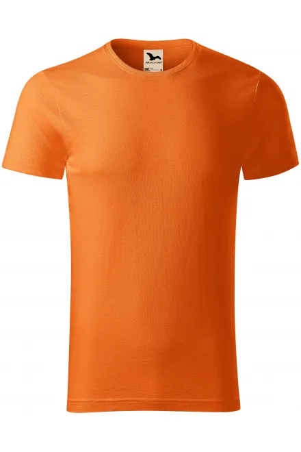 Herren-T-Shirt aus strukturierter Bio-Baumwolle - orange, S