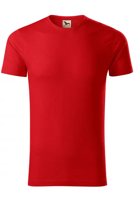 Herren-T-Shirt aus strukturierter Bio-Baumwolle - rot, S