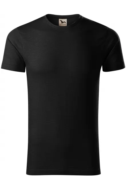 Herren-T-Shirt aus strukturierter Bio-Baumwolle - schwarz, S