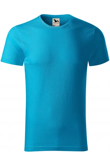 Herren-T-Shirt aus strukturierter Bio-Baumwolle - türkis, S