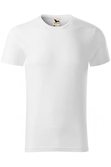 Herren-T-Shirt aus strukturierter Bio-Baumwolle - weiß, S