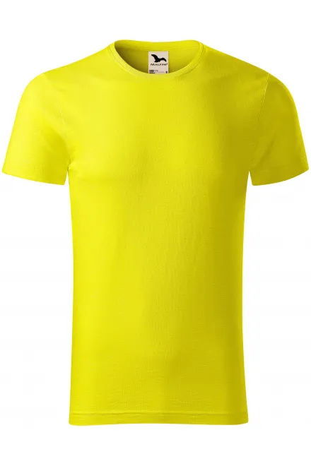 Herren-T-Shirt aus strukturierter Bio-Baumwolle - zitronengelb, S