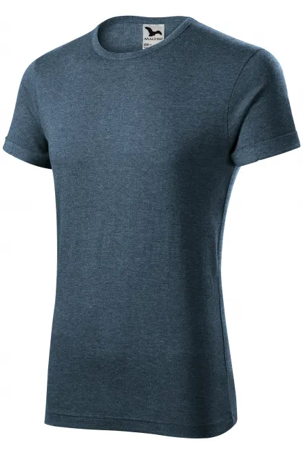 Herren T-Shirt mit gerollten Ärmeln, dunkler Denim-Marmor