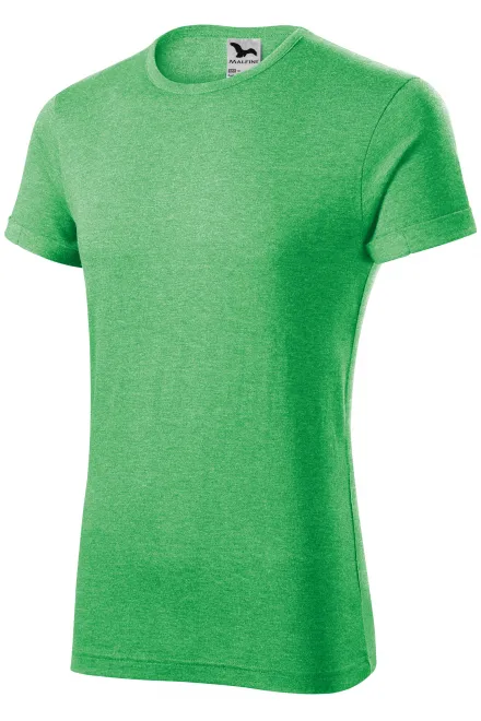 Herren T-Shirt mit gerollten Ärmeln, grüner Marmor