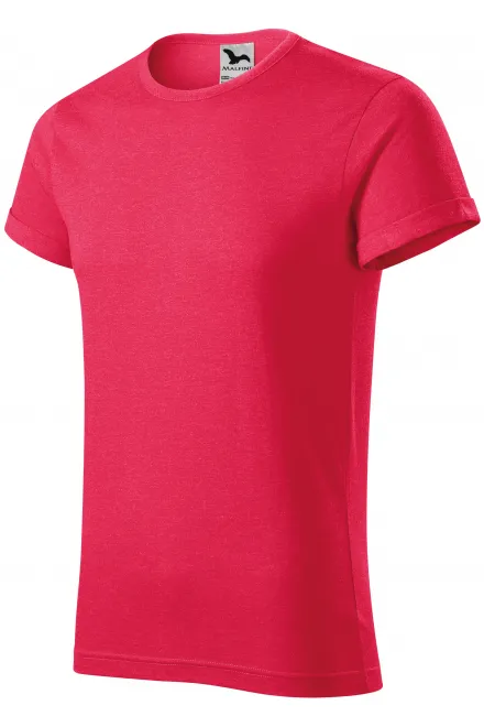 Herren T-Shirt mit gerollten Ärmeln, roter Marmor