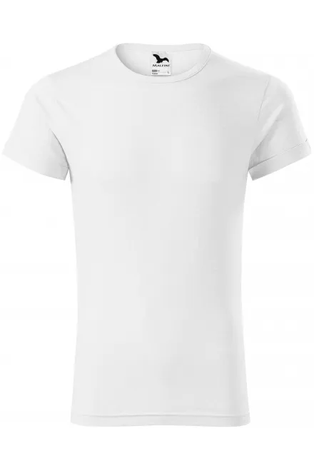 Herren T-Shirt mit gerollten Ärmeln - weiß, S