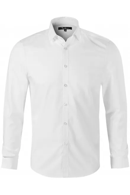 Herrenhemd mit langen Ärmeln Slim Fit - weiß, S
