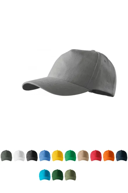5-Panel-Baseballmütze, altes Silber