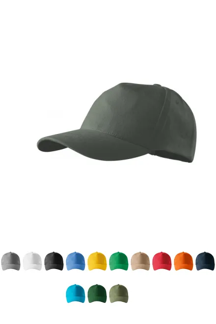5-Panel-Baseballmütze, dunkler Schiefer