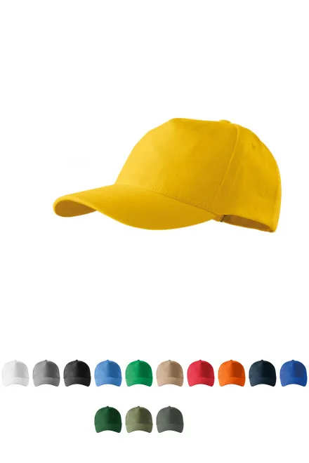 5-Panel-Baseballmütze, gelb