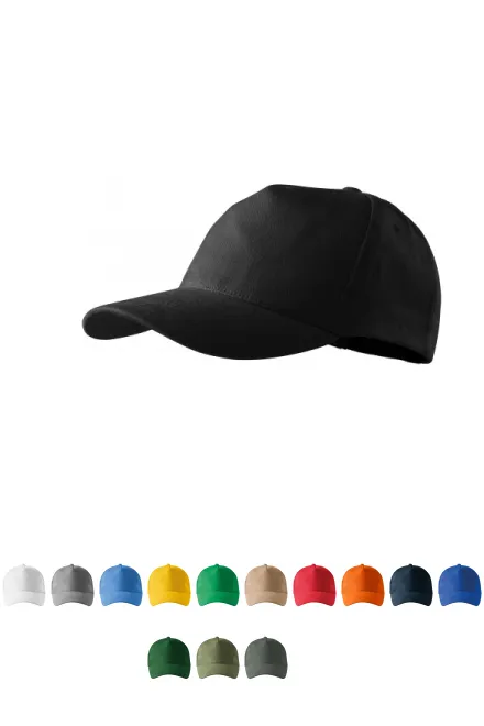 5-Panel-Baseballmütze, schwarz