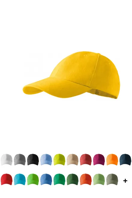 6-Panel-Baseballmütze, gelb