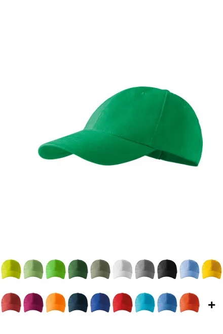 6-Panel-Baseballmütze, Grasgrün