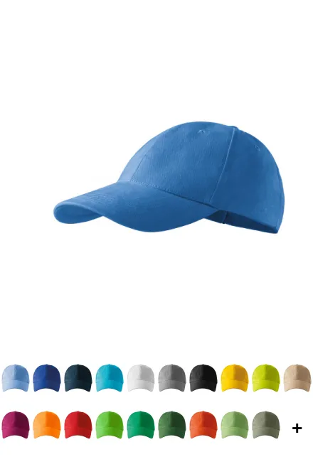 6-panel hætte, lyseblå